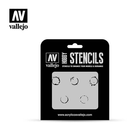 VALLEJO STENCIL Drum Oil Marks Stencil VLJST-AFV002